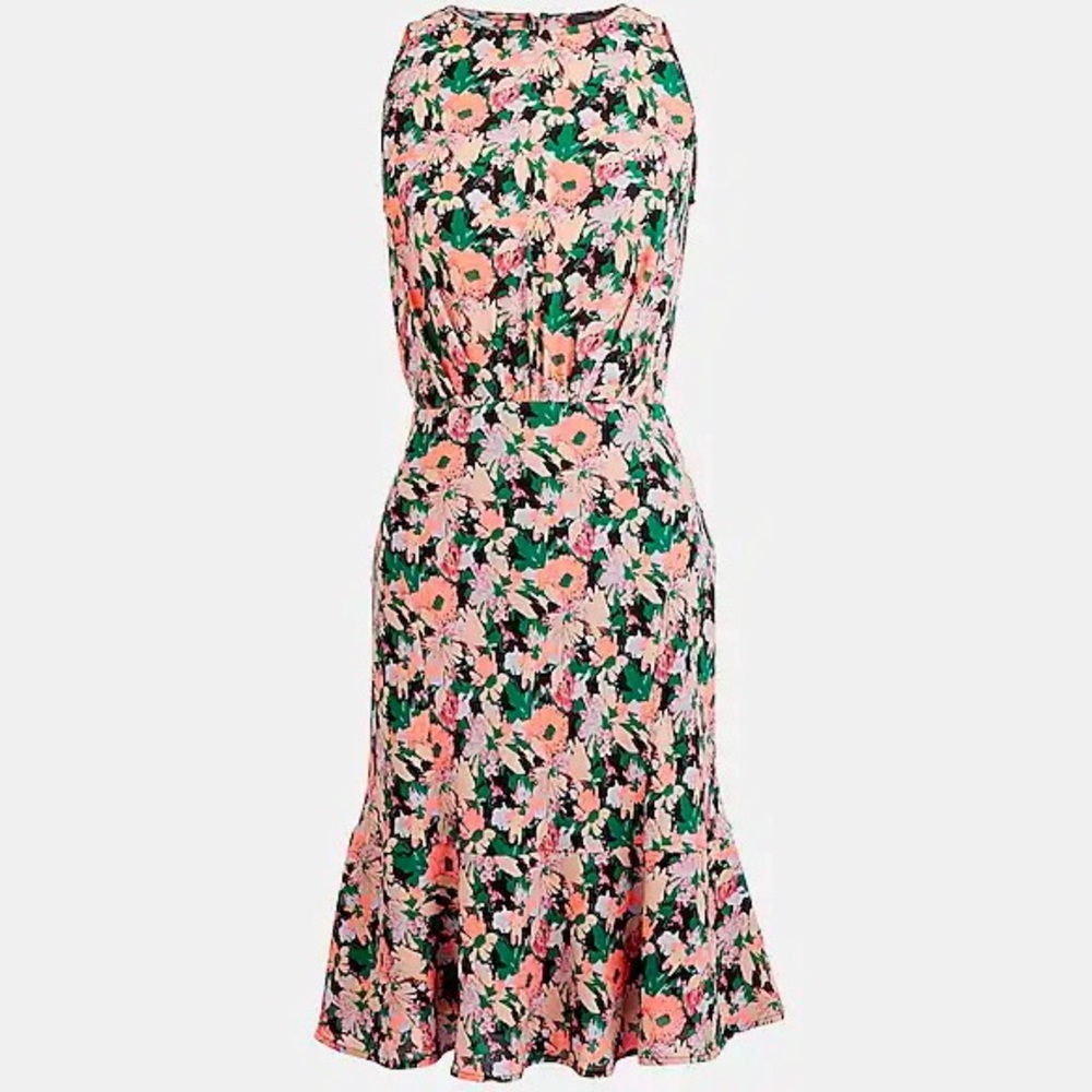 Mercantile Neon Floral Ruched-Waist Dress